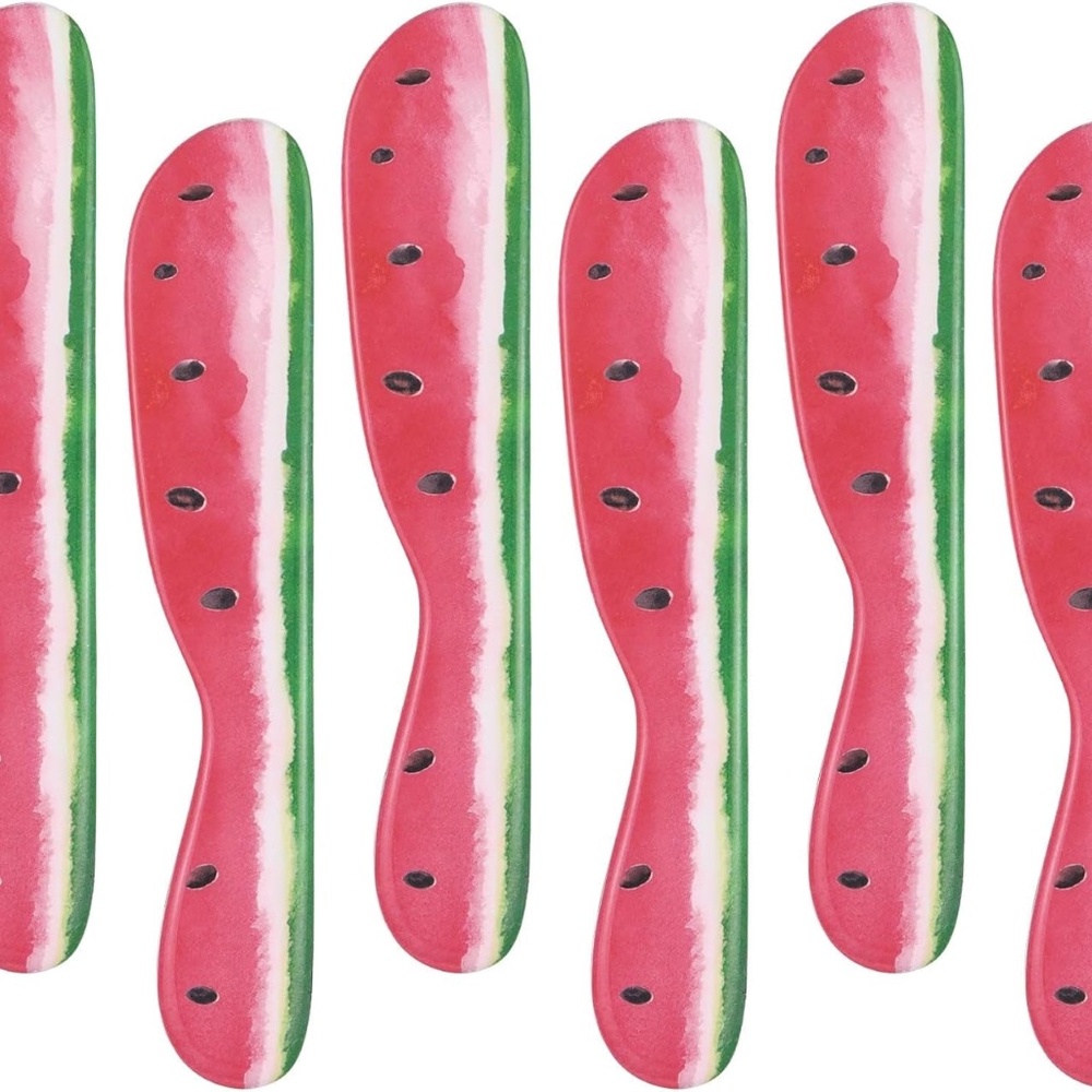 Watermelon Cheese Spreader Set, Melamine Cheese, Butter Spreaders  Set of 6